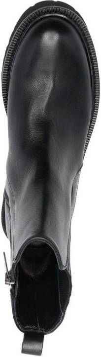 Casadei chunky leather chelsea boots Black