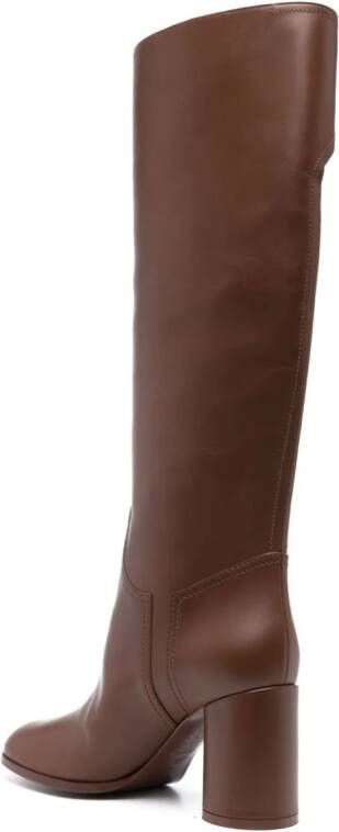 Casadei Cleo 80mm leather boots Brown