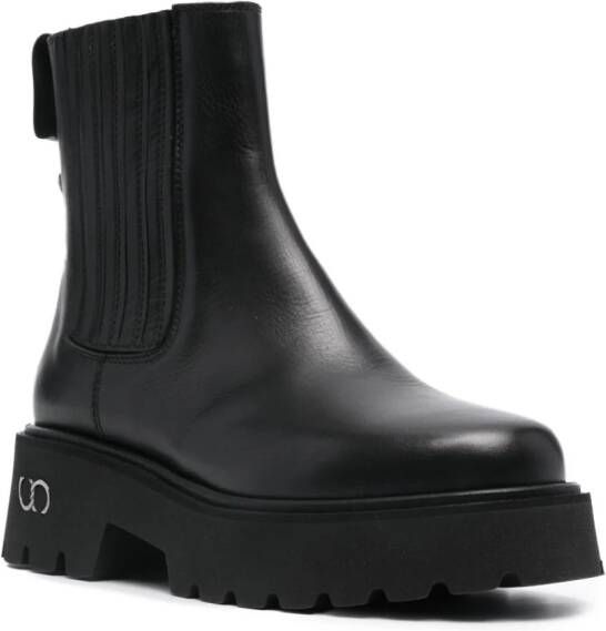 Casadei Congo leather ankle boots Black