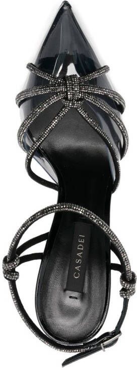 Casadei crystal-embellished 115mm heel pumps Black