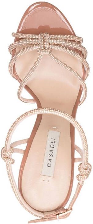 Casadei crystal-embellished 135mm heel sandals Neutrals