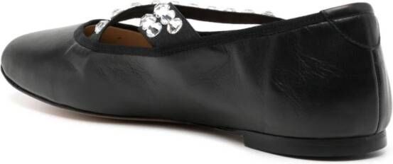 Casadei crystal-embellished ballerina shoes Black