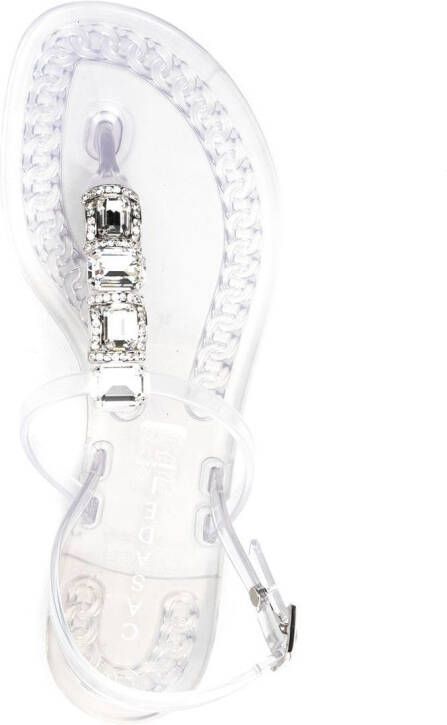 Casadei crystal-embellished jelly sandals White