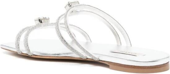 Casadei crystal-embellished leather sandals Silver