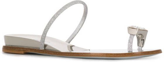 Casadei crystal embellished sandals Silver