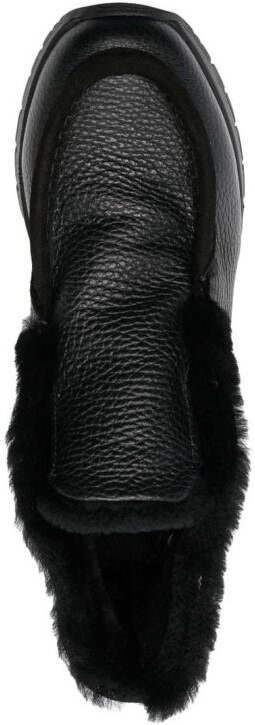 Casadei crystal-embellished shearling lined boots Black