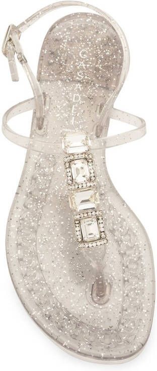 Casadei crystal strap jelly sandals Silver