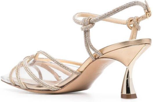 Casadei crystal strappy-design sandals Gold