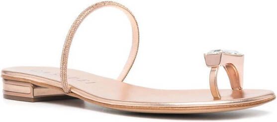 Casadei crystal toe-ring sandals Pink