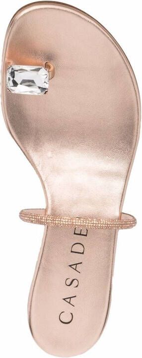 Casadei crystal toe-ring sandals Pink