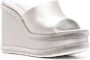 Casadei crystal-trim 130mm wedged mules Silver - Thumbnail 2