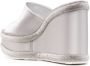 Casadei crystal-trim 130mm wedged mules Silver - Thumbnail 3