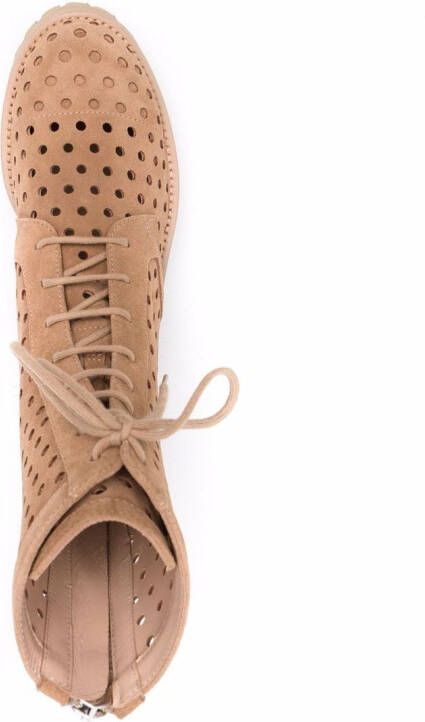 Casadei cut-detail lace-up boots Brown