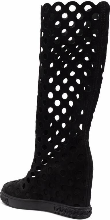 Casadei cut-out leather boots Black
