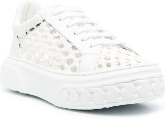 Casadei cut-out low-top leather sneakers White