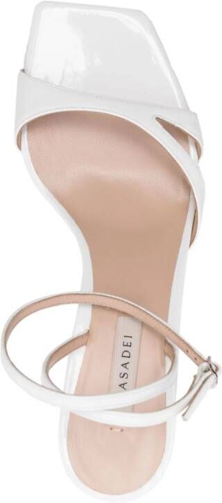 Casadei cut-out patent-leather sandals White