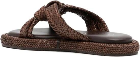Casadei Dama Lido faux-leather sandals Brown