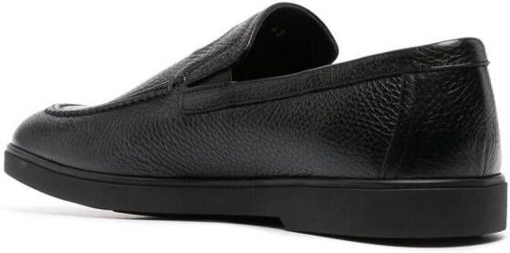 Casadei debossed-logo leather loafers Black