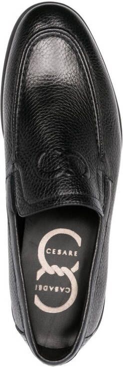 Casadei debossed-logo leather loafers Black