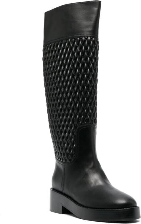 Casadei Dome quilted riding boots Black