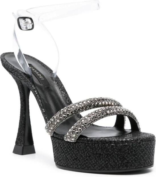 Casadei Donna Hollywood 120mm sandals Black