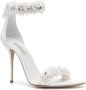 Casadei Elasa+Minorca gem-embellished leather sandals White - Thumbnail 2