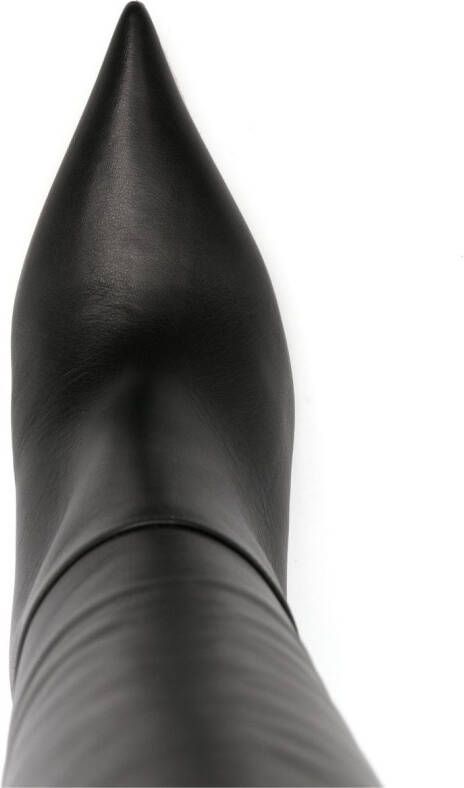 Casadei Elodie 85mm knee-length leather boots Black