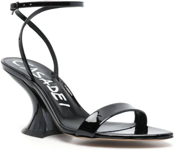 Casadei Elodie 85mm leather sandals Black