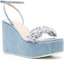 Casadei Elsa 80mm wedge sandals Blue - Thumbnail 2