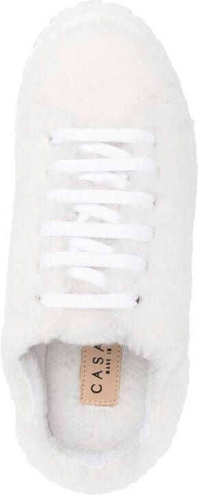 Casadei faux-shearling low-top sneakers White