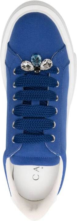 Casadei Fedora canvas sneakers Blue