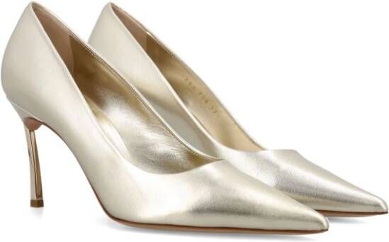 Casadei Flash 80mm leather pumps Gold