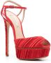 Casadei Flora 140mm plissé platform sandals Red - Thumbnail 2