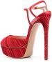 Casadei Flora 140mm plissé platform sandals Red - Thumbnail 3