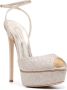Casadei Flora Jolly 140mm glitter sandals Gold - Thumbnail 2