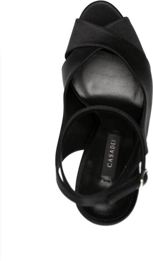 Casadei Flora Jolly 140mm satin sandals Black