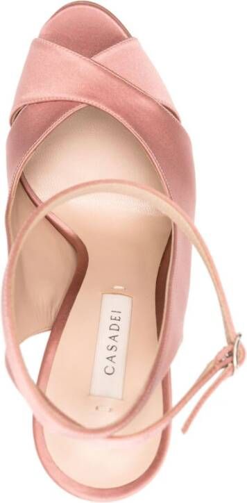 Casadei Flora Jolly 155mm satin sandals Pink