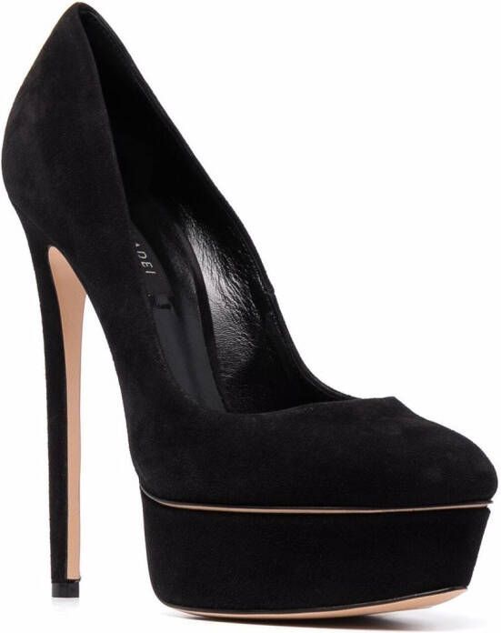 Casadei Flora suede-leather pumps Black