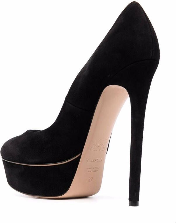 Casadei Flora suede-leather pumps Black