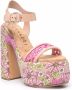 Casadei floral-print platform sandals Pink - Thumbnail 2