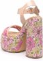 Casadei floral-print platform sandals Pink - Thumbnail 3