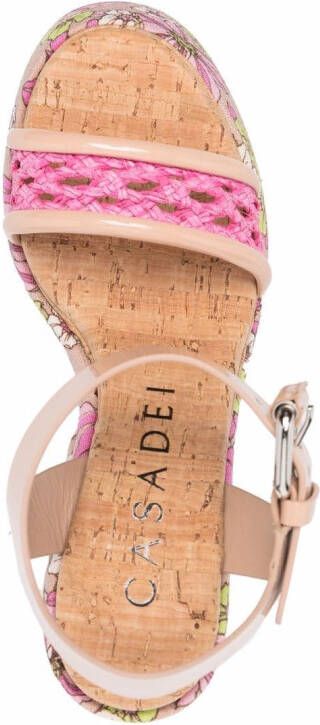 Casadei floral-print platform sandals Pink