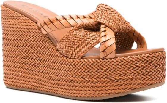 Casadei Formentera 80mm leather sandals Brown