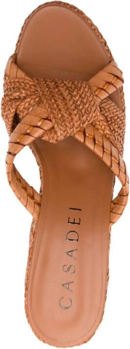 Casadei Formentera 80mm leather sandals Brown