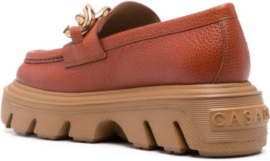 Casadei Generation C 60mm leather loafers Orange