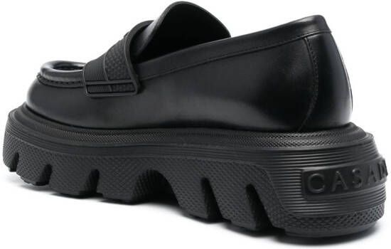 Casadei Generation C logo-embossed loafers Black
