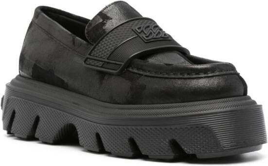Casadei Generation C logo-embossed loafers Black