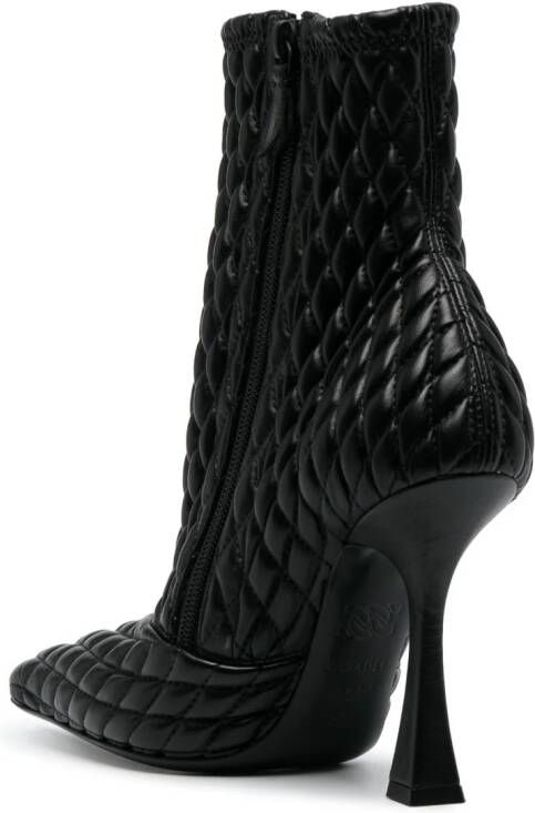 Casadei Geraldine Dome quilted leather boots Black