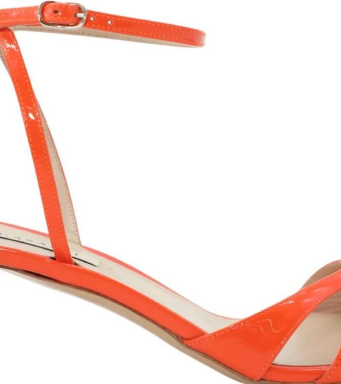 Casadei Geraldine patent-leather sandals Orange