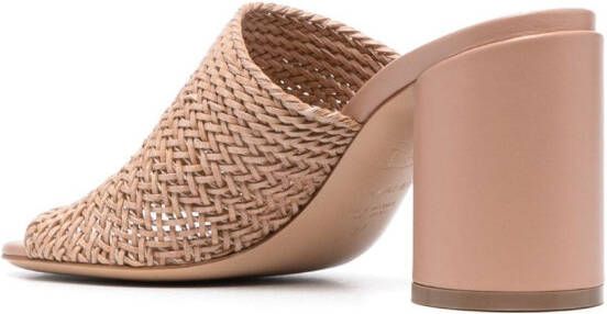 Casadei Hanoi 85mm woven mules Neutrals